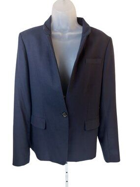 J.Crew Navy Blue Wool Blend Single Button Blazer Size 14